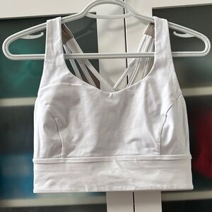 Lululemon Free to be Serene Bra Long Line SZ 8 C/D WHITE LIKE NEW NWOT 🖤